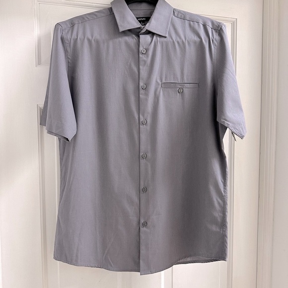 NWT Alfani Men's Short-Sleeve‎ Modern Stretch Dobby Shirt Small - Picture 1 of 6